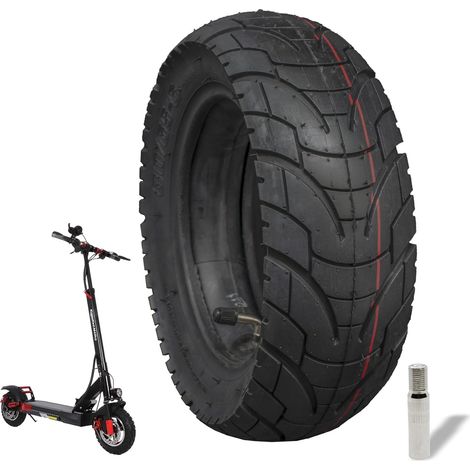 1 pneu et chambre à air 80/65-6, caoutchouc durable, valve incluse, pour trottinette électrique kugoo m4 pro zero 10x