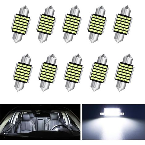 ampoule led intérieure voiture 31 mm 12 v 6000 k 360 lm plug and play 10 pièces (1/5)