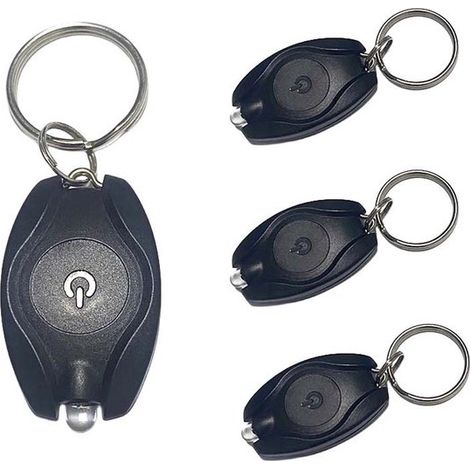 4 mini torce a LED portachiavi - 14 lumen, a batteria, per uso esterno e di emergenza (1/5)