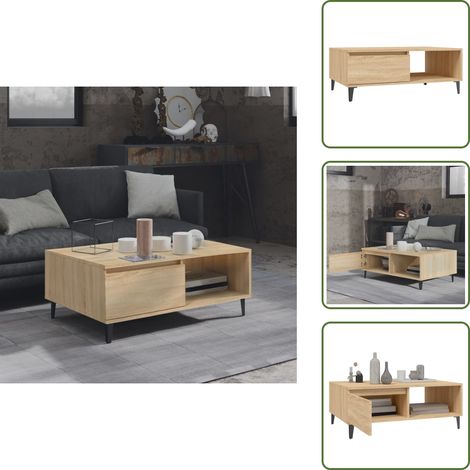 Tavolino moderno - vidaXL Tavolino da Salotto Rovere Sonoma 90x60x35 cm Legno Multistrato - Tavolino da soggiorno