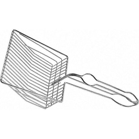 Katzenstreugitter aus Edelstahl, ergonomischer, rutschfester Griff, ideal zur Reinigung von Katzentoiletten, Standardgröße, für den täglichen Gebrauch. (1/5)