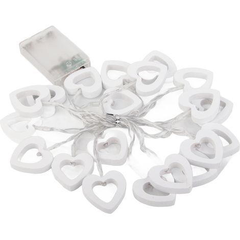 LED-Lichterkette in Herzform, batteriebetrieben, 3 Meter, 20 LEDs, ideal für Garten, Feiertage, Hochzeiten, Geburtstage und Partys (1/5)