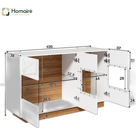 Flur- Garderobenschrank weiß aus Polyester 120 x 38 x 80 cm HOMAIRE (1/5)