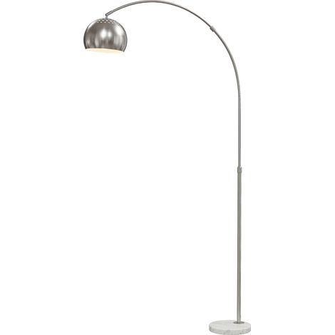 Lampadaire arche socle marbre hauteur 167 cm argent (1/4)