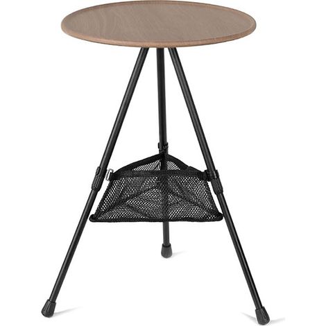 Petite table pliante portable pour l'extérieur avec sac de transport - Hauteur réglable - Table de pique-nique pliante (grain de bois) (1/5)