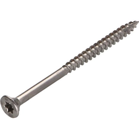 Vis bois TEKOR Inox A2 Tête fraisée Cranté TORX T25 5X60 Filetée sur 35 Pointe antifendage type 17