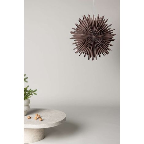 Sälen étoile de Noël avec lumière papier Ø60 cm suspension marron. (1/4)