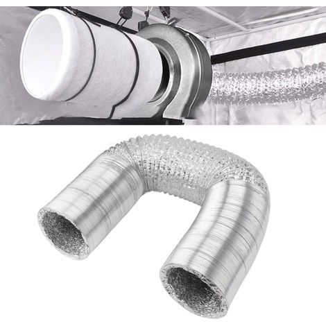 Conducto de ventilación de aluminio-PVC flexible, resistente al fuego, de 4 capas y 6 pulgadas (15,24 cm) de diámetro, para secadoras/unidades de ventilación, 10 m/33 pies (15,24 cm) con 2 accesorios (1/5)