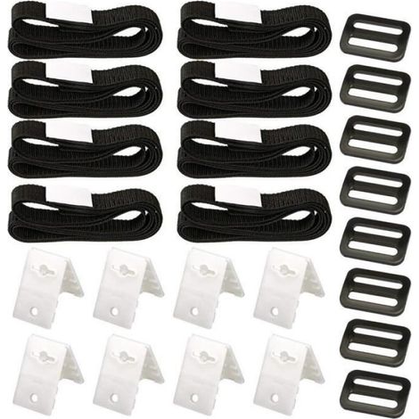 Kit De Cerclage Pour Couverture De Piscine - Fixation Universelle Pour Rouleaux De Couverture Solaire - 8 Pièces - Nylon (1/4)