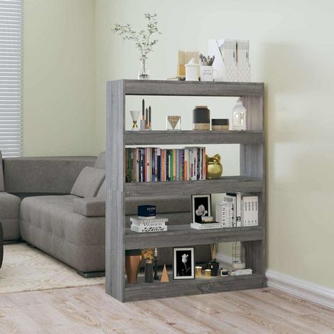 vidaXL Book Cabinet/Room Divider Grey Sonoma 100x30x135 cm (1/5)
