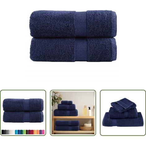 Badetuch - Premium Gästetücher SOLUND 2 Stk. Marineblau 30x50 cm 600 g/m² (1/5)