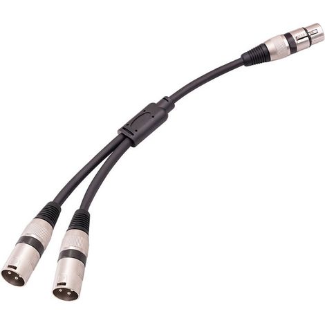 Convient aux câbles répartiteurs en Y XLR femelle vers double XLR mâle, aux câbles répartiteurs XLR, aux adaptateurs audio répartiteurs pour microphone, 50 cm, A