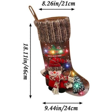 Sapin de Noël, guirlandes lumineuses, chaussettes de Noël, décorations de sapin, sacs cadeaux pour enfants, chaussettes décoratives pour cheminée (1/2)