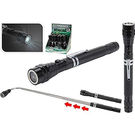 TORCIA ELETTRICA TELESCOPICA NERA ACCESSORI TEMPO LIBERO LAVORO CASA OFFICINA