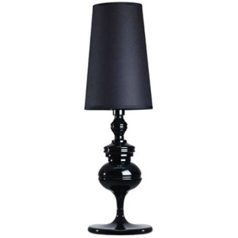 Lámpara decorativa de estilo europeo para salón, lámpara de mesa, lámpara de noche, tamaño mediano, negra, 20 x 57 cm.