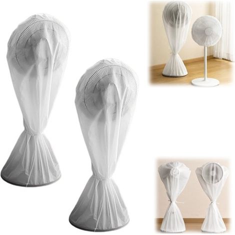 2 housses anti poussière Capot de ventilateur étanche Capot anti (60 x 145 cm Blanc) (1/4)