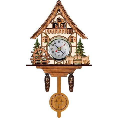 Horloge à coucou Antique en bois, horloge murale pour nichoir, décoration de maison, horloge à coucou suspendue, cloche à balanoire automatique, pendule, décoration de maison (1/5)