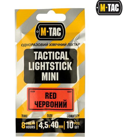 M-Tac Leuchtstäbe mit chemischer Beleuchtung – 4,5 x 40 mm – Rot – 10 Stück (1/4)