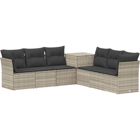 Set di divani 7 pcs Grigio chiaro e grigio scuro vidaXL (1/5)