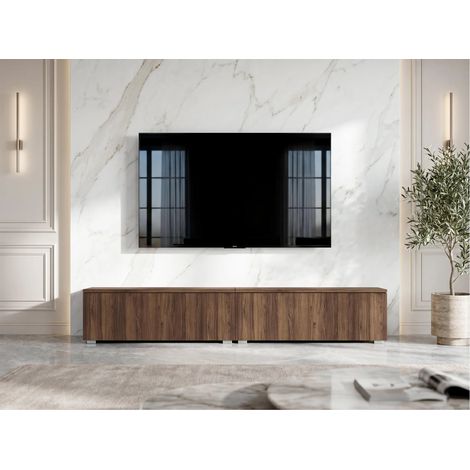 AX LIVING Barvo 2x100 TV Kommode Lowboard Dunkelbraun Nussbaum Warmia S