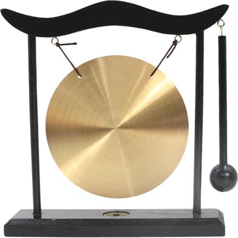 Gong en laiton Feng Shui, art zen, gong de table chinois à main, décoration orientale et mystérieuse pour pendaison de crémaillère (1/5)