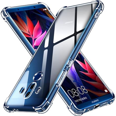 Coque pour Huawei Mate 10 Pro, Ultra Transparent Étui de Protection en Silicone Antichoc avec Coins Renforcés, Clair Mince Souple TPU Bumper Housse (1/5)
