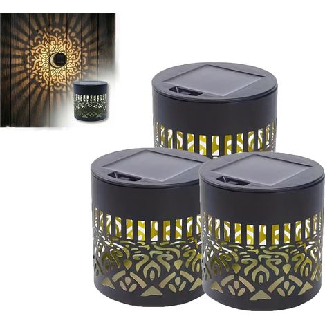 Lampes solaires décoratives mandala, lampe de clôture étanche sur le thème du mandala, appliques murales extérieures en métal à énergie solaire, pour poteau de jardin, patio (1pc) (1/5)