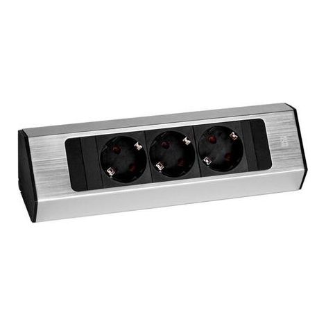 Regleta bachmann casia 2 de 3 vÍas, corta, montaje en pared o esquina de acero inoxidable, cable de 2 metros 932000