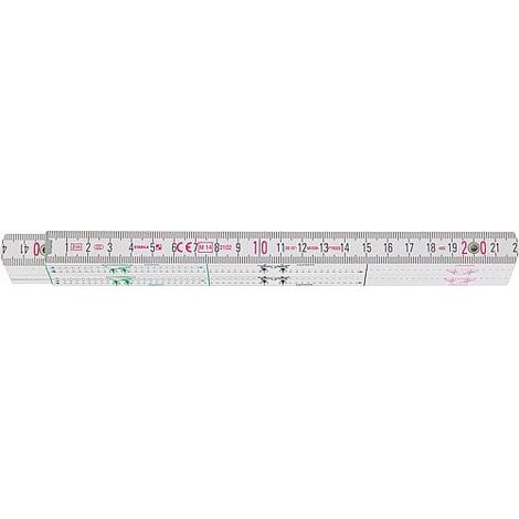 Regle graduée bois Stabila BG type 1407, metre sanitaire, 2m