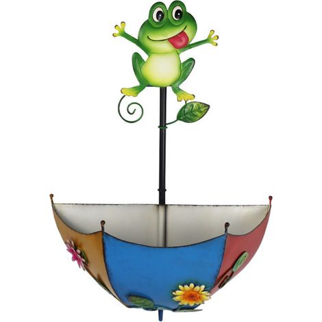 Maceta original con forma de rana [POT-Frog-Blue] Mini para suculentas o plantas de interior pequeñas - Decoración de jardín de metal (1/5)