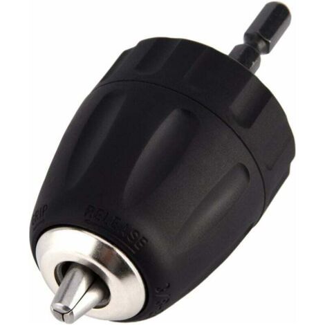 0.8-10mm 3/8"-24UNF Mandrin Porte Foret sans Clé avec Porte Douille Hexagonale 1/4" Accessoires pour Perceuse (1/5)
