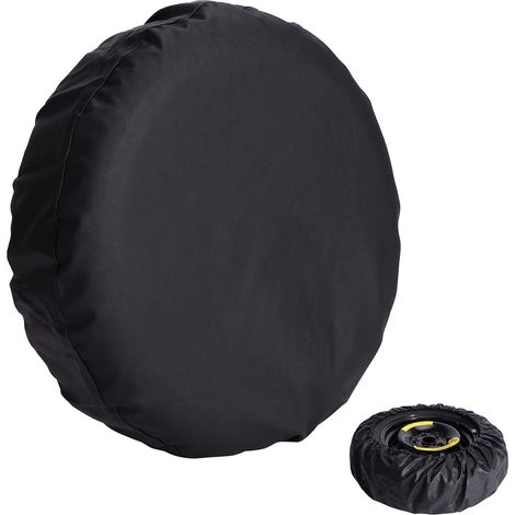 Couvre Roue de Secours en Cuir Noir Housse de Roue de Secours étanche à la Poussière Protection UV Couvre-Pneu pour Remorque Voiture VR Camion SUV (pour diamètre Total de Roue 55-58cm) (1/5)