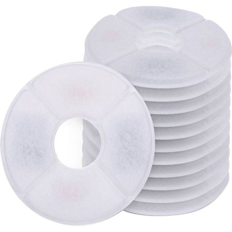 12 pièces filtre à charbon actif pour distributeur d'eau pour animaux de compagnie (blanc) (1/5)