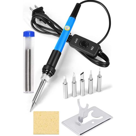 Fer à souder réglable 110V 60W, élément chauffant tout céramique norme US, kit avec température ajustable, exclusivité Mexique, usage professionnel et bricolage, ensemble complet. (1/5)