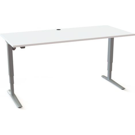 STIER Bureau électrique réglable en hauteur 501-43 180 x 80 cm Blanc/Argent 65-125 cm (1/5)