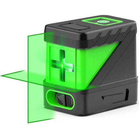 Niveau à fil laser vert haute luminosité, sans pile, noir et vert, 2 fils, pour maçonnerie et bricolage précis (1/5)