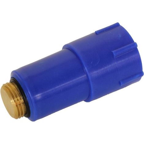 Baustopfen mit Messinggewinde 1/2 Zoll blau (Press-, Prüf-, Blindstopfen)