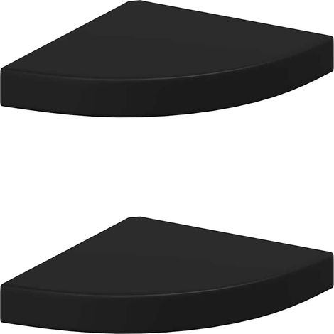 Maison Exclusive - Eck-Schweberegale 2 Stk. Schwarz 25x25x3,8 cm