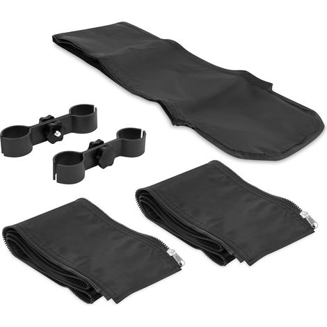 VONROC Kit de connexion tente 3x4,5 m noir avec gouttière 4,5 m et connecteurs PT814AA (1/3)