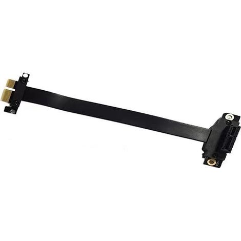 1 câble d'extension PCI-E 3.0 1X vers 1X à angle droit, pour carte graphique, son, réseau sans fil et adaptateur (1/5)