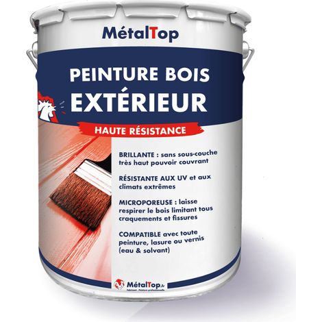 Peinture Bois Exterieur - Brun de sécurité - RAL 8002 - 1 L - Métaltop