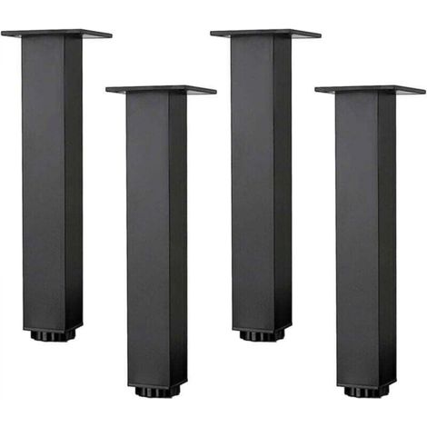 Adjustable Height Aluminum Alloy Furniture Legs, Matte Black Bathroom Sink Cabinet Legs, 4 Pieces (35cm/13.8in) (1/5)