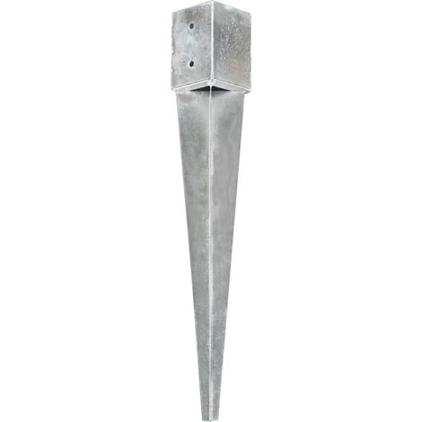 vidaXL Ground Spikes 12 pcs Silver 10x10x76 cm Galvanised Steel