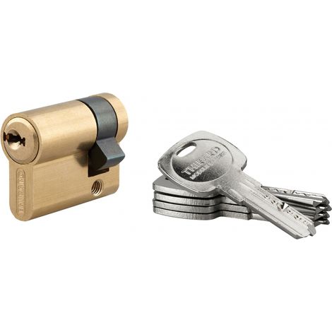 Thirard – Cylindre de serrure demi-cylindre Trafic 6 – Longueur 30x10mm – Anti-arrachement, anti-perçage – 5 clés, 6 goupilles – Laiton