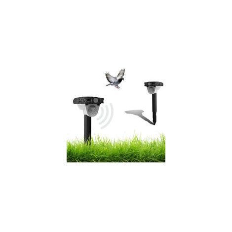 Dissuasore per uccelli sonoro ad energia solare – LED lampeggiante a 270° – Impermeabile con rilevatore di movimento – Adatto per giardini, terrazze e balconi (1/5)