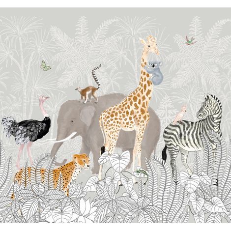 Art for the Home - Fototapeten - Kinder Dschungel - Mehrfarbig - 280cmx300cm (1/5)