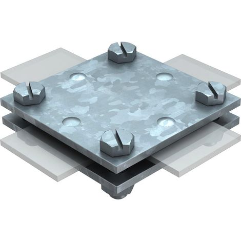 OBO Bettermann Conector de cruz sin placa intermedia 30mm acero cincado por inmersión en caliente, 5314658