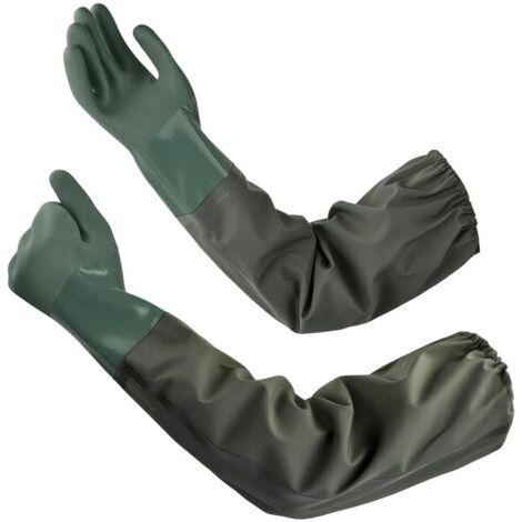 70cm Gants Longs Gant Menage en Caoutchouc Gants Protection Imperméables Étanches Antidérapants pour Nettoyage D'étang, Industrie Chimique, Agriculture, Pêche, Construction