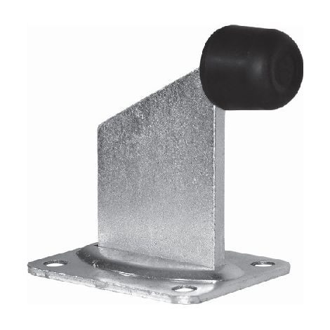 Deco Fer Forge – Butée de portail à visser – Acier avec tampon en caoutchouc – Hauteur 94mm – Longueur 100mm – Fixation sur platine silencieuse
