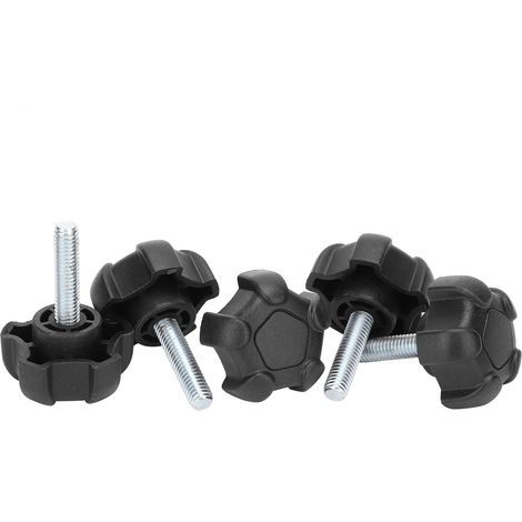 5 pièces M6 25MM poignée en plastique vis à tête étoile à cinq branches vis bouton de poignée fileté